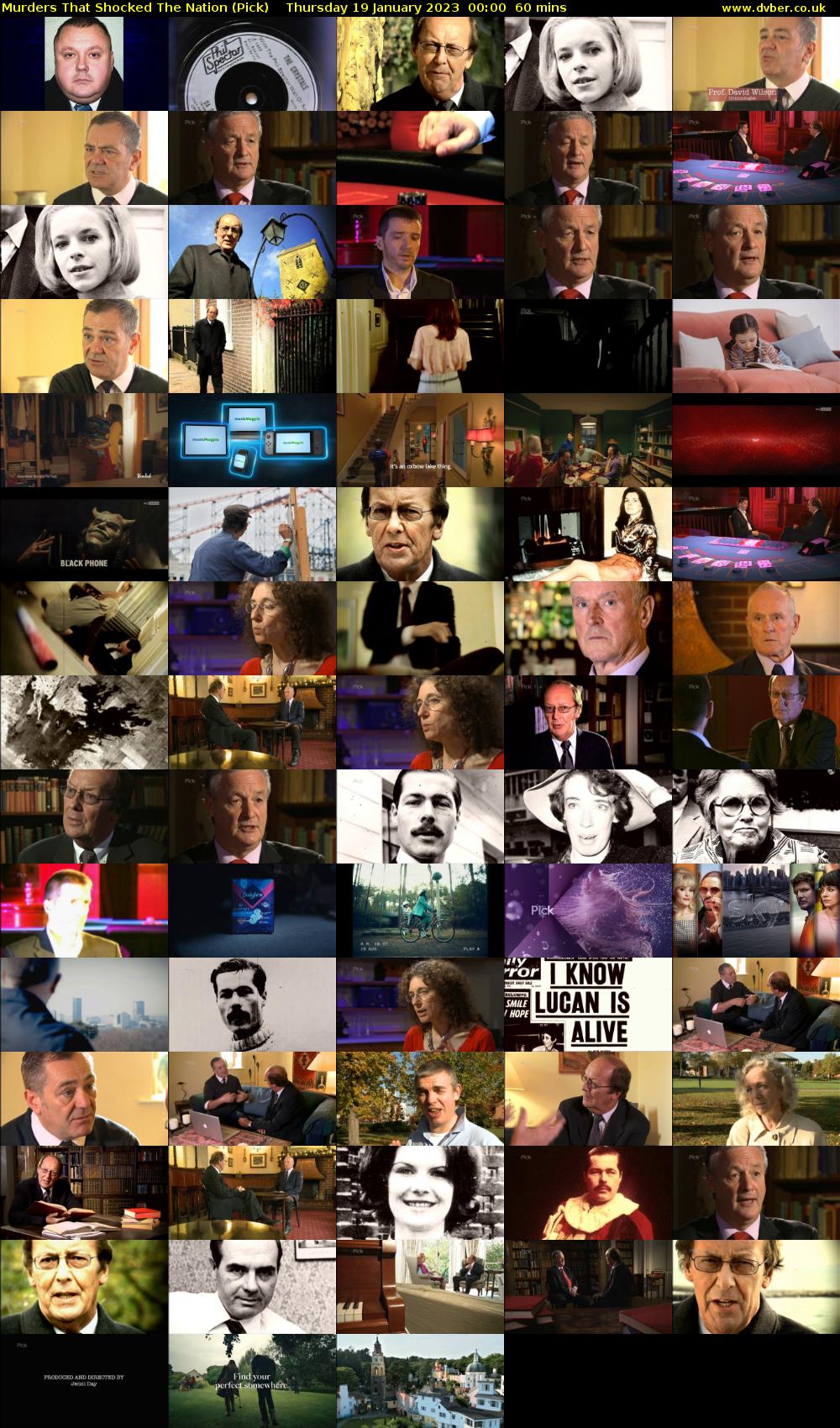Murders That Shocked The Nation (Pick) Thursday 19 January 2023 00:00 - 01:00