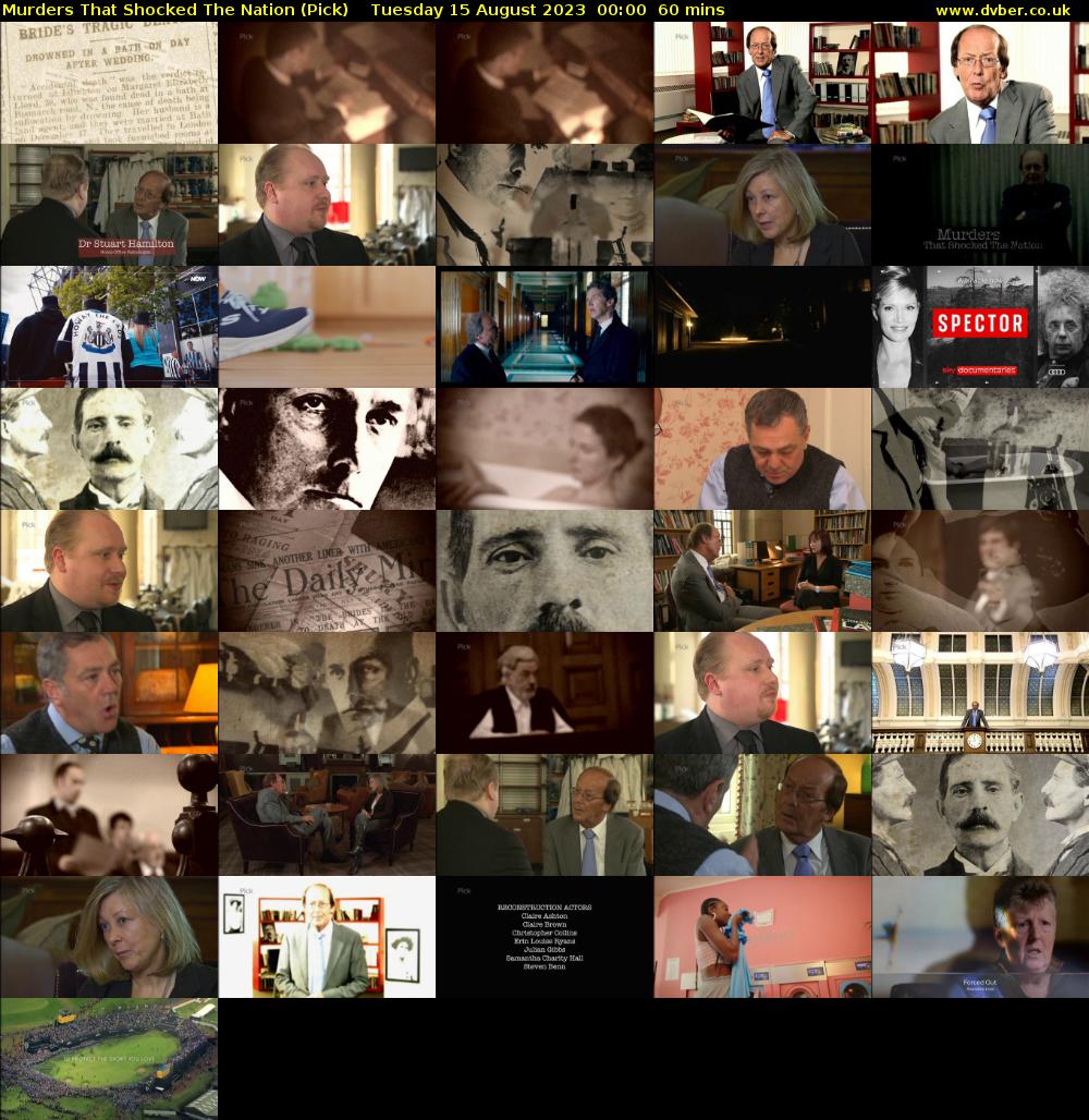 Murders That Shocked The Nation (Pick) Tuesday 15 August 2023 00:00 - 01:00