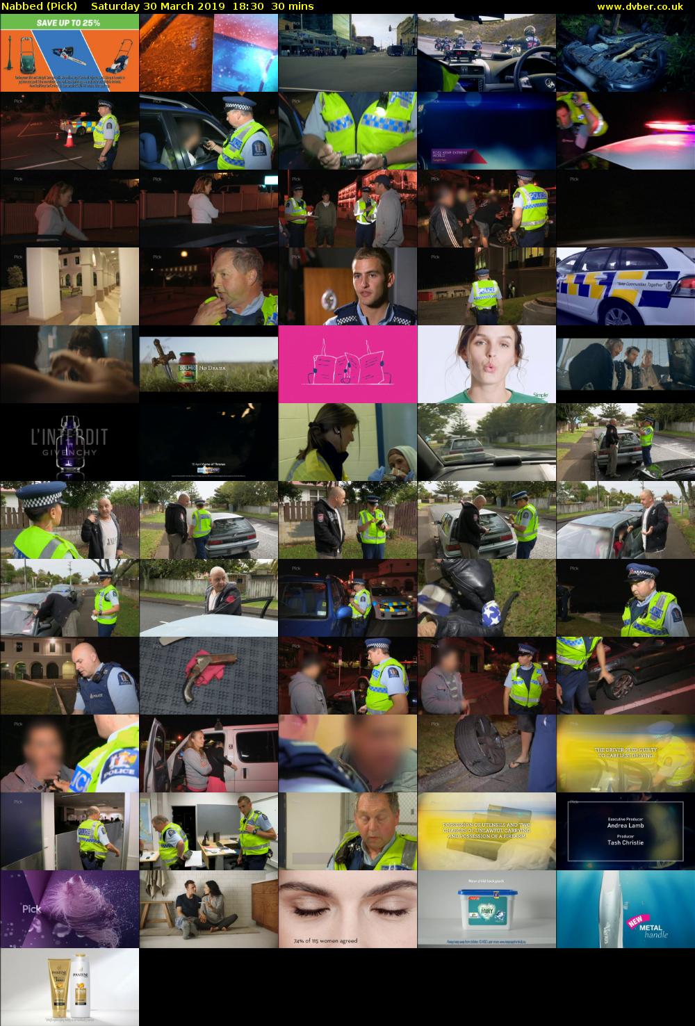 Nabbed (Pick) Saturday 30 March 2019 18:30 - 19:00
