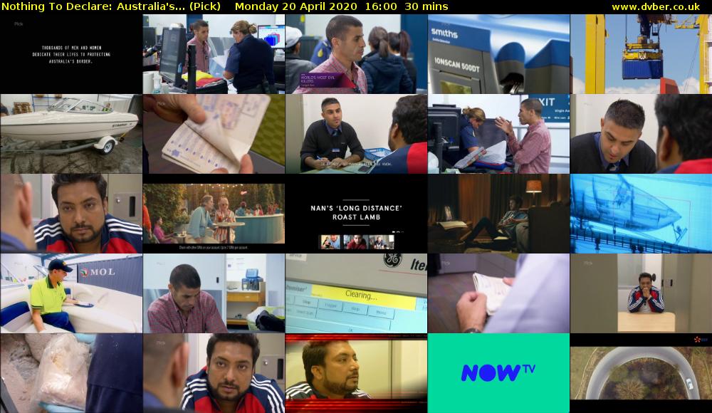 Nothing To Declare: Australia's... (Pick) Monday 20 April 2020 16:00 - 16:30