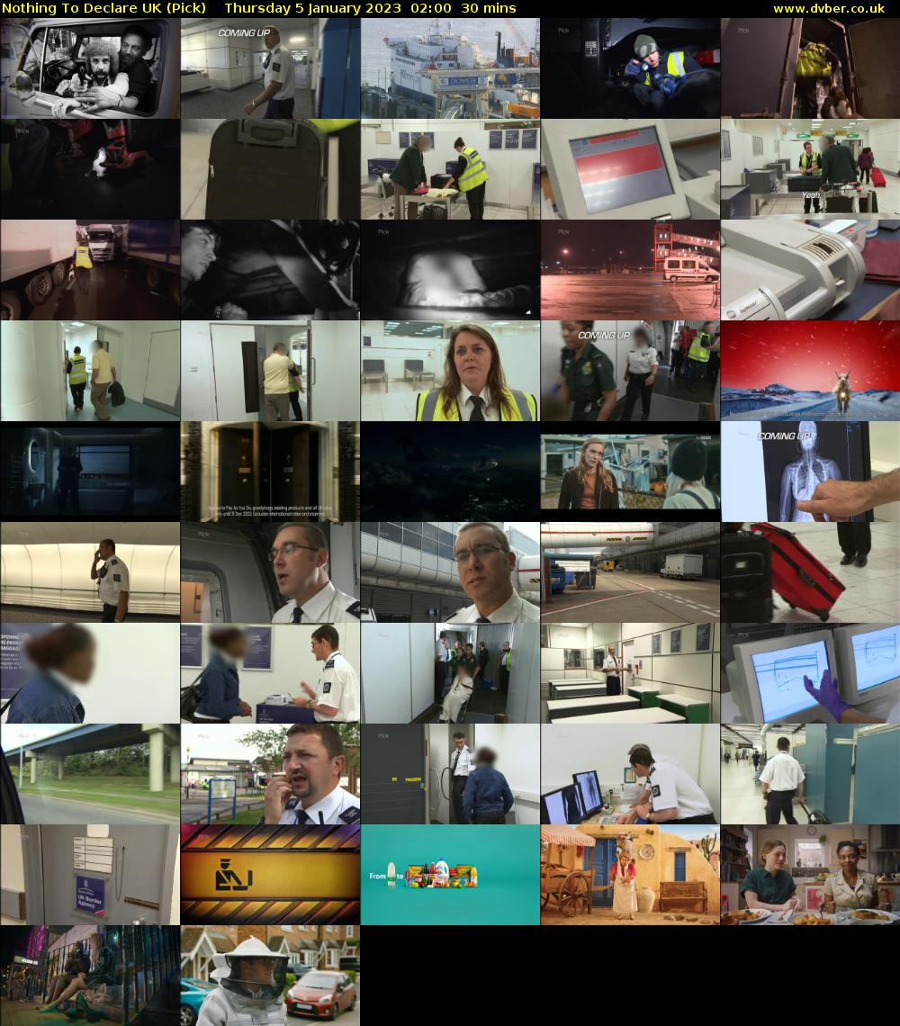 Nothing To Declare UK (Pick) Thursday 5 January 2023 02:00 - 02:30