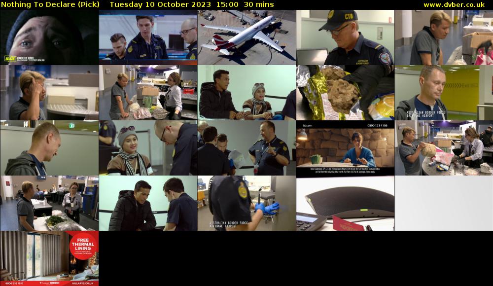 Nothing To Declare (Pick) Tuesday 10 October 2023 15:00 - 15:30