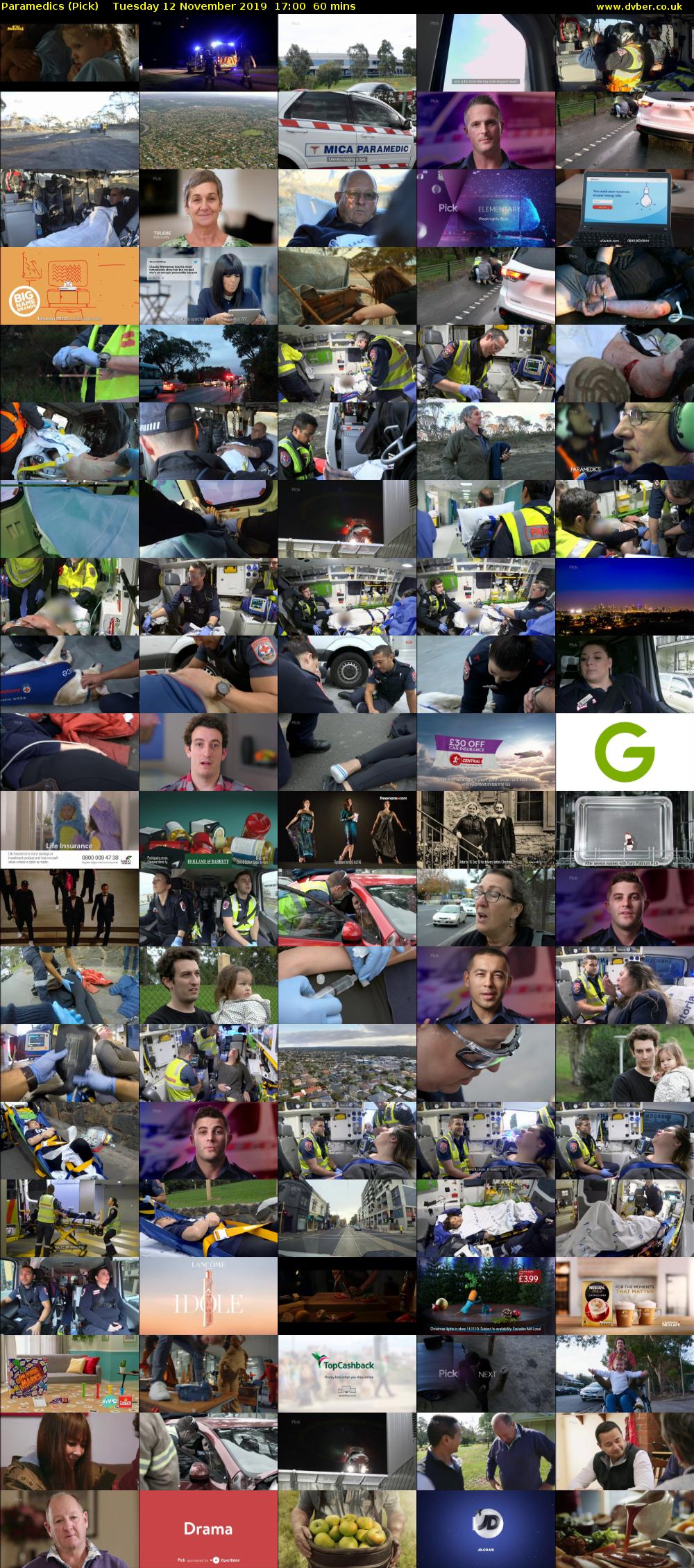 Paramedics (Pick) Tuesday 12 November 2019 17:00 - 18:00