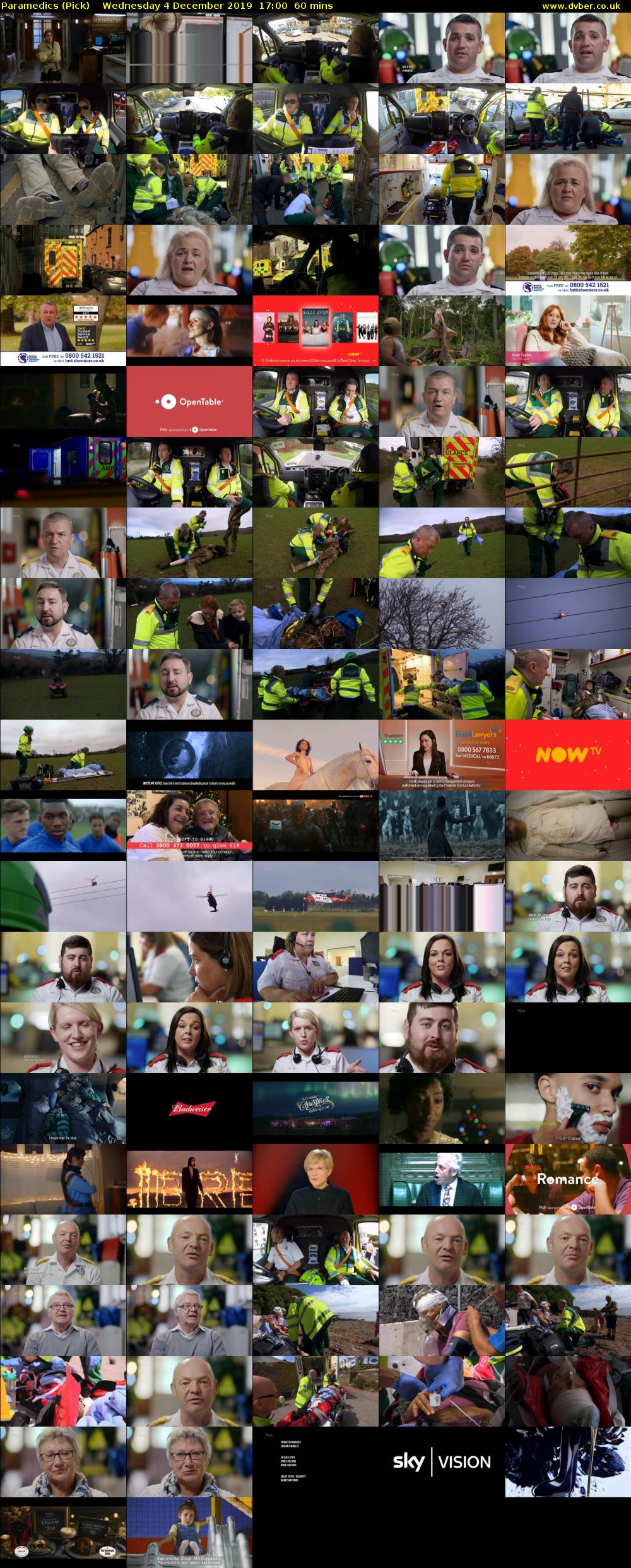 Paramedics (Pick) Wednesday 4 December 2019 17:00 - 18:00