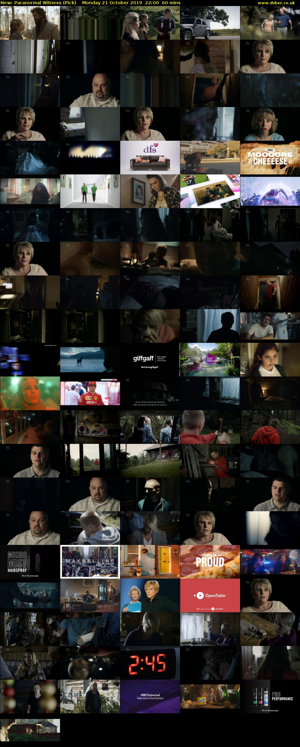 Paranormal Witness (Pick) Monday 21 October 2019 22:00 - 23:00