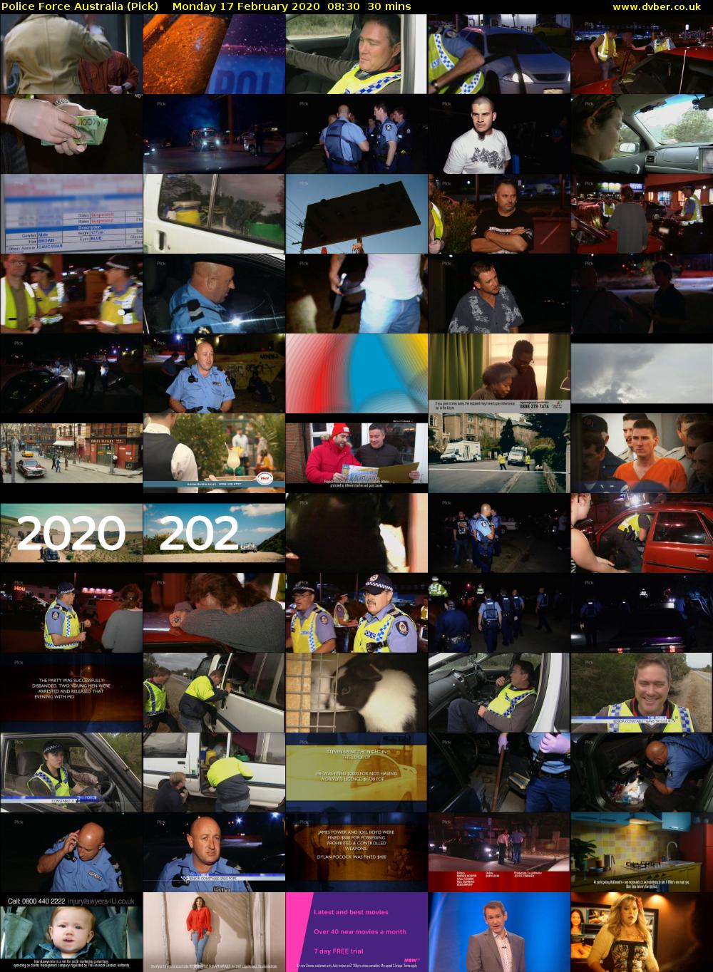 Police Force Australia (Pick) Monday 17 February 2020 08:30 - 09:00