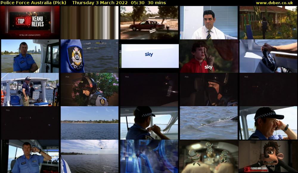 Police Force Australia (Pick) Thursday 3 March 2022 05:30 - 06:00