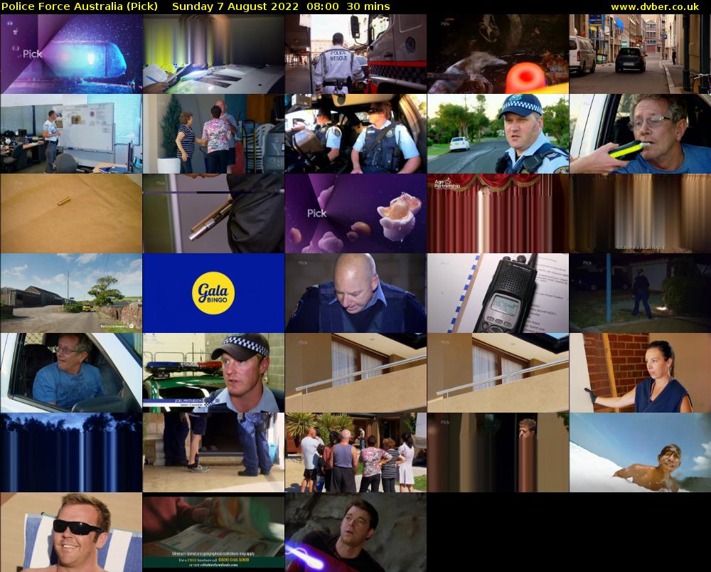 Police Force Australia (Pick) Sunday 7 August 2022 08:00 - 08:30