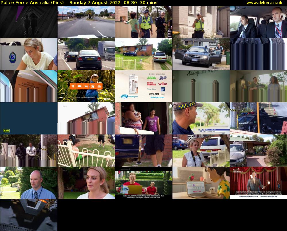 Police Force Australia (Pick) Sunday 7 August 2022 08:30 - 09:00