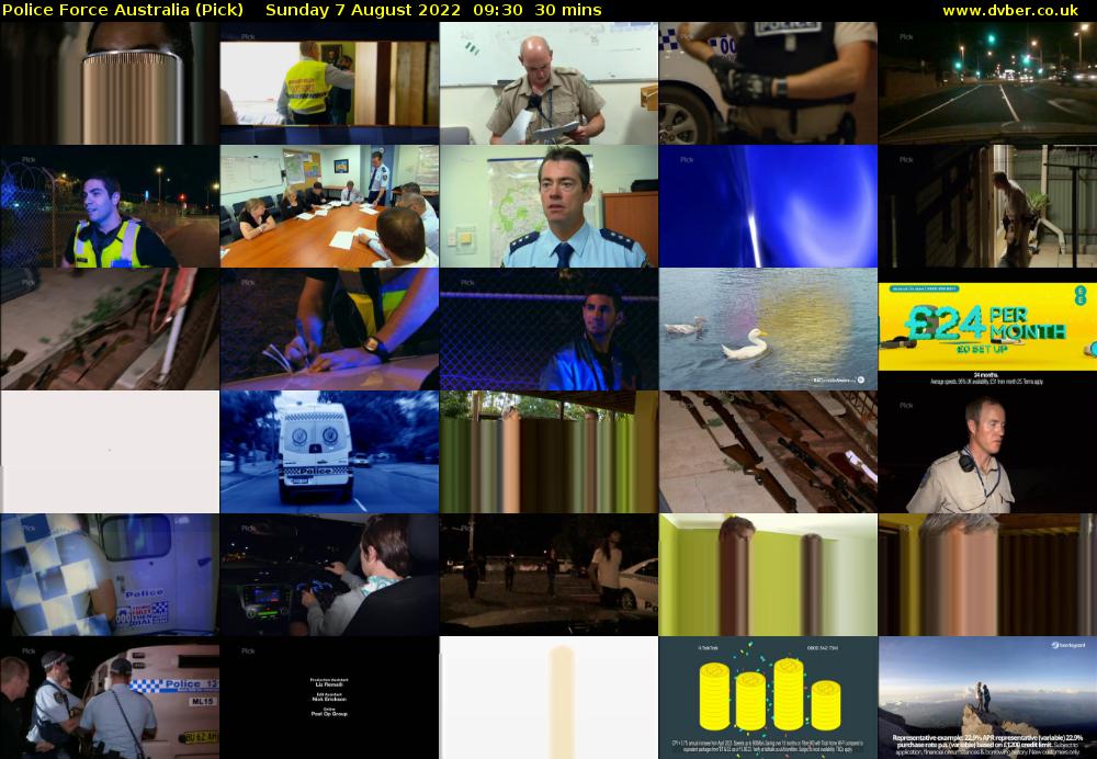 Police Force Australia (Pick) Sunday 7 August 2022 09:30 - 10:00