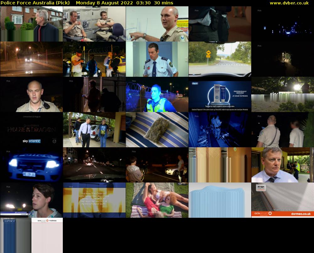 Police Force Australia (Pick) Monday 8 August 2022 03:30 - 04:00