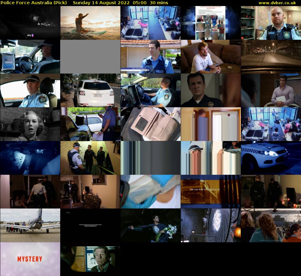 Police Force Australia (Pick) Sunday 14 August 2022 05:00 - 05:30