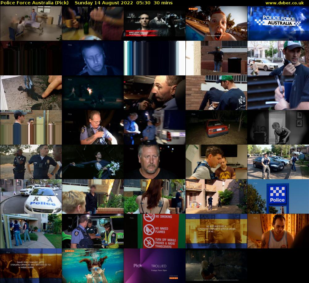 Police Force Australia (Pick) Sunday 14 August 2022 05:30 - 06:00