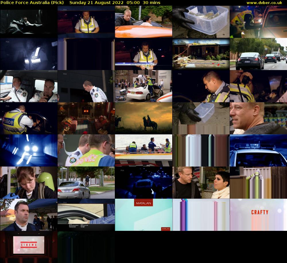 Police Force Australia (Pick) Sunday 21 August 2022 05:00 - 05:30