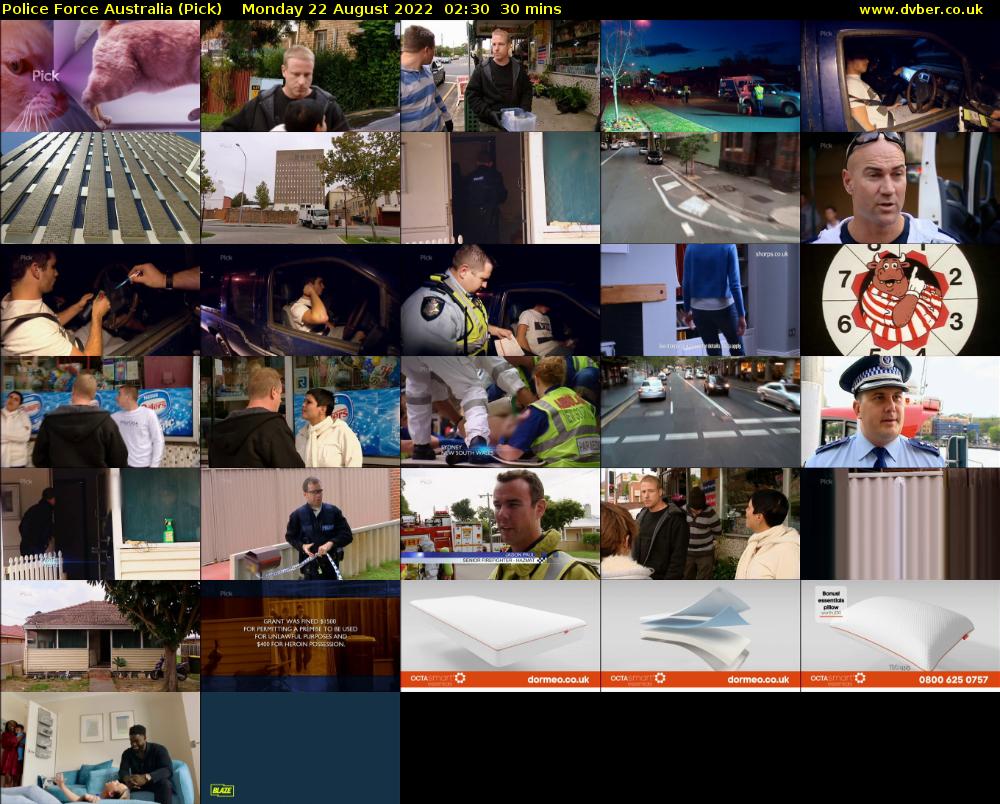 Police Force Australia (Pick) Monday 22 August 2022 02:30 - 03:00