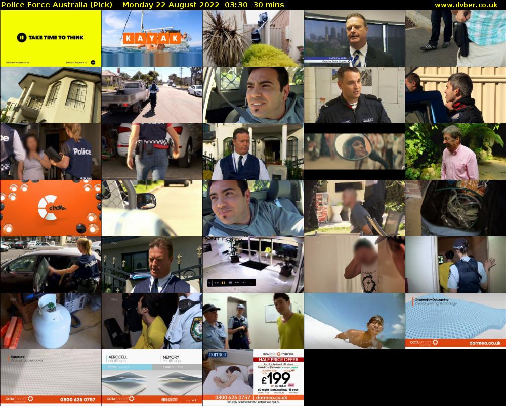Police Force Australia (Pick) Monday 22 August 2022 03:30 - 04:00