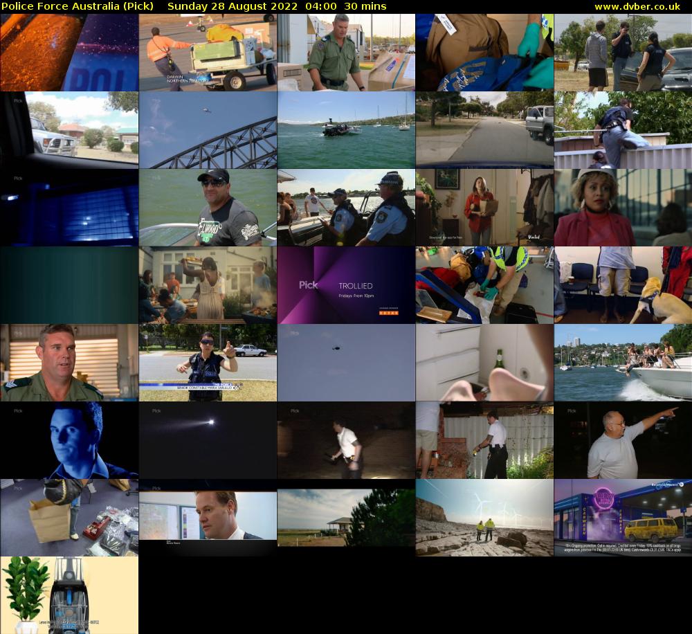 Police Force Australia (Pick) Sunday 28 August 2022 04:00 - 04:30