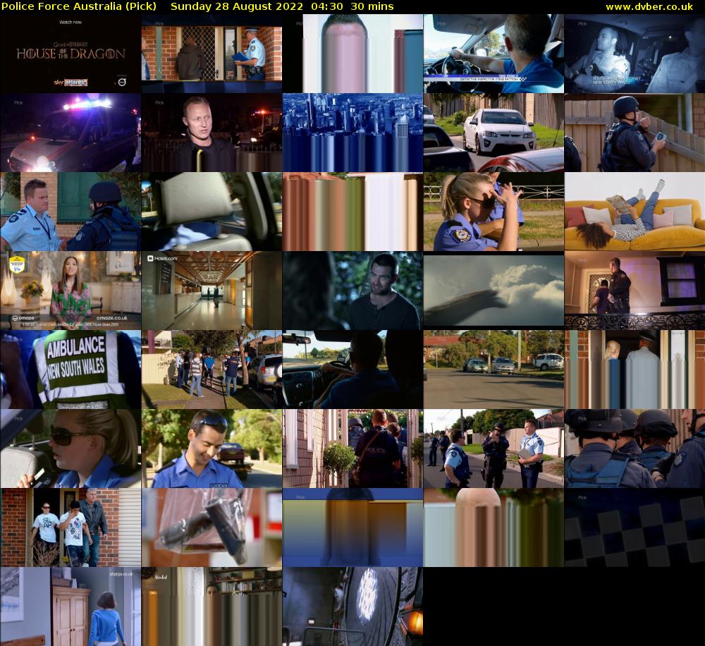 Police Force Australia (Pick) Sunday 28 August 2022 04:30 - 05:00