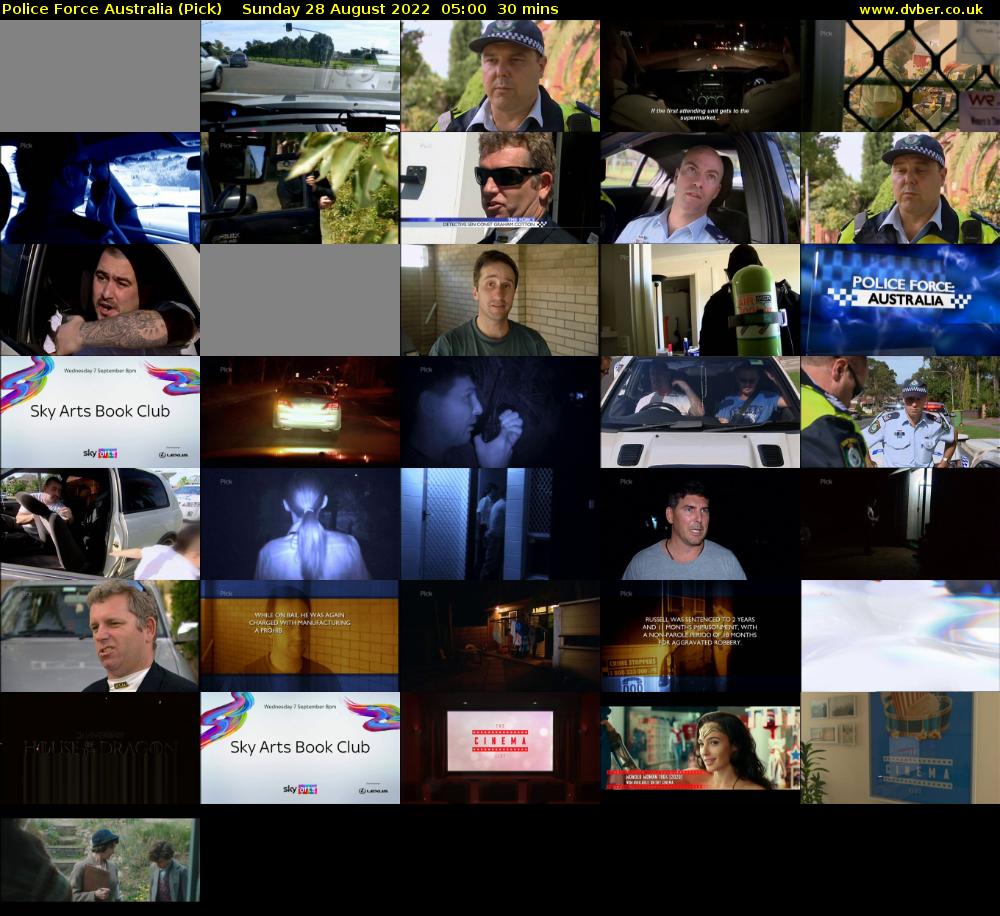 Police Force Australia (Pick) Sunday 28 August 2022 05:00 - 05:30