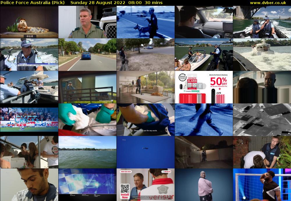 Police Force Australia (Pick) Sunday 28 August 2022 08:00 - 08:30