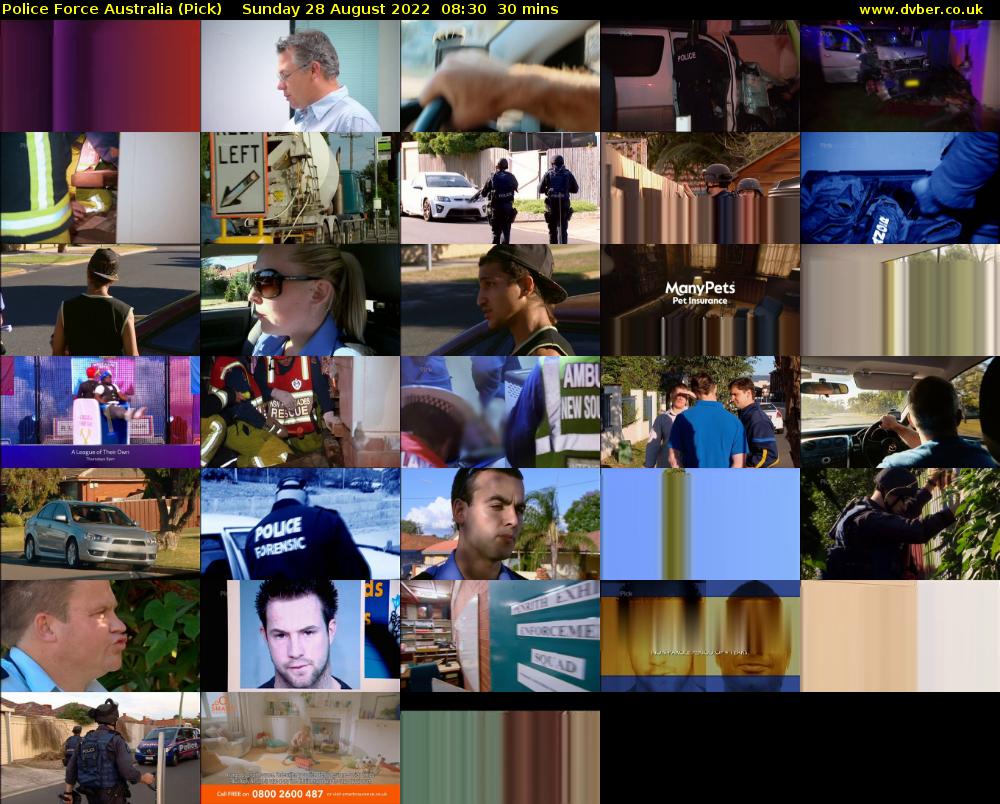 Police Force Australia (Pick) Sunday 28 August 2022 08:30 - 09:00