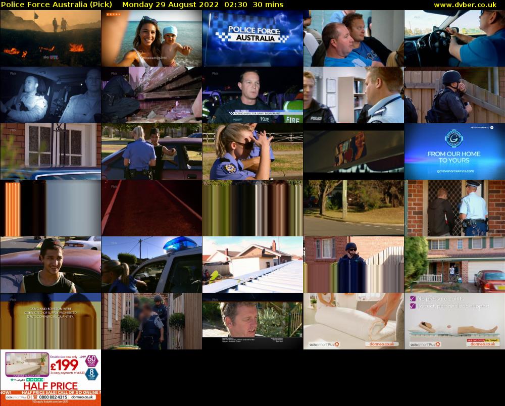 Police Force Australia (Pick) Monday 29 August 2022 02:30 - 03:00
