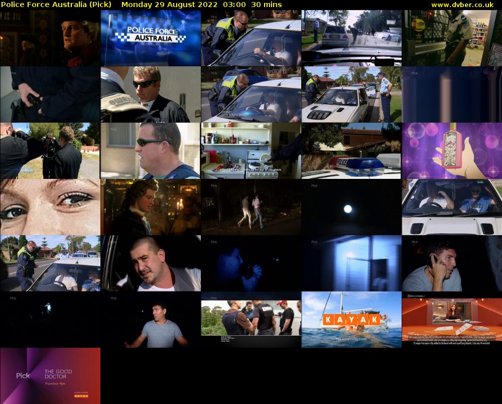 Police Force Australia (Pick) Monday 29 August 2022 03:00 - 03:30