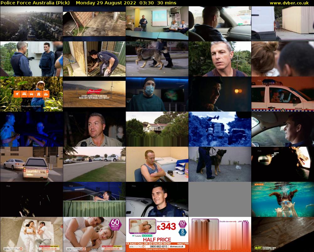 Police Force Australia (Pick) Monday 29 August 2022 03:30 - 04:00