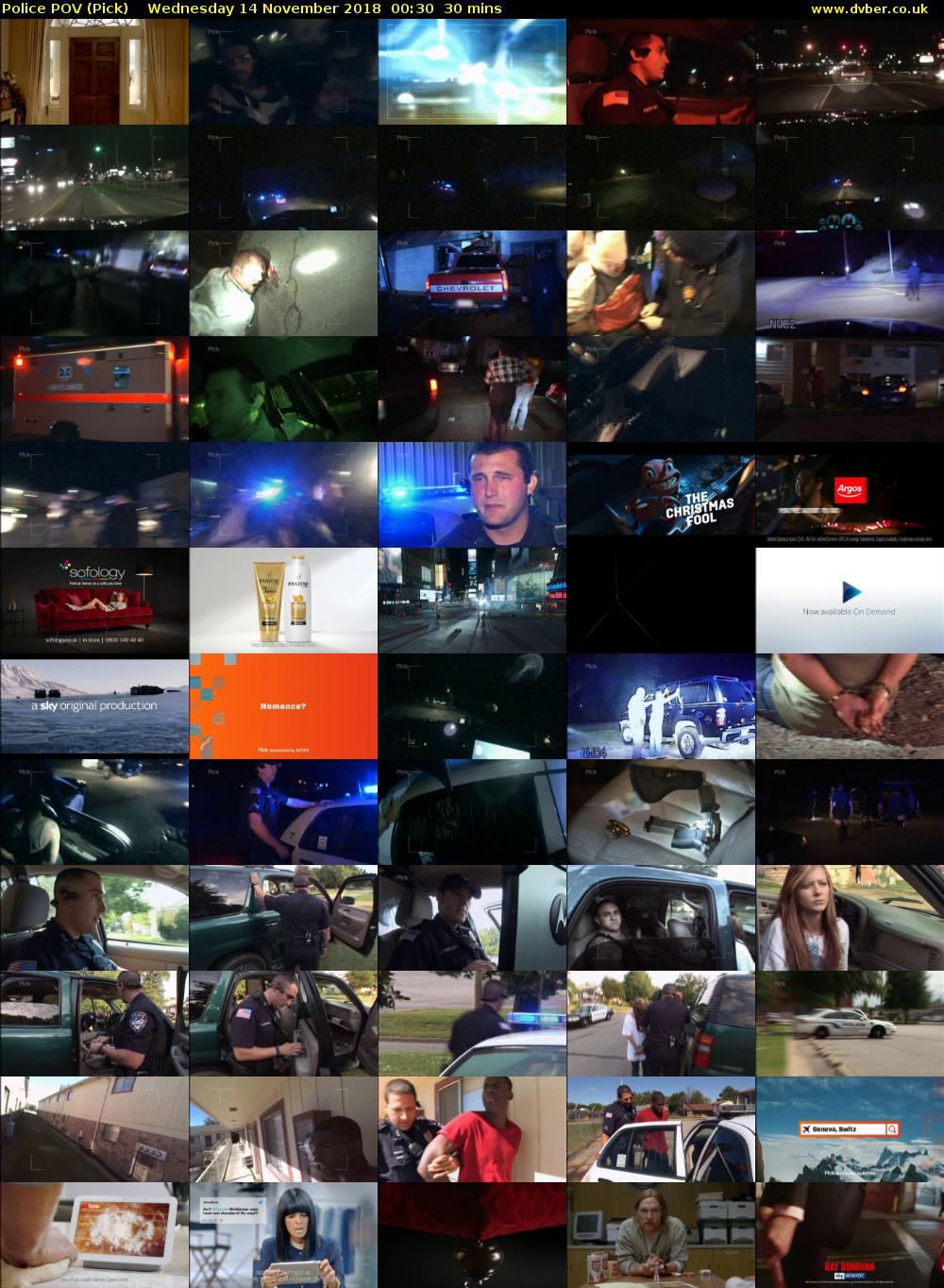 Police POV (Pick) Wednesday 14 November 2018 00:30 - 01:00