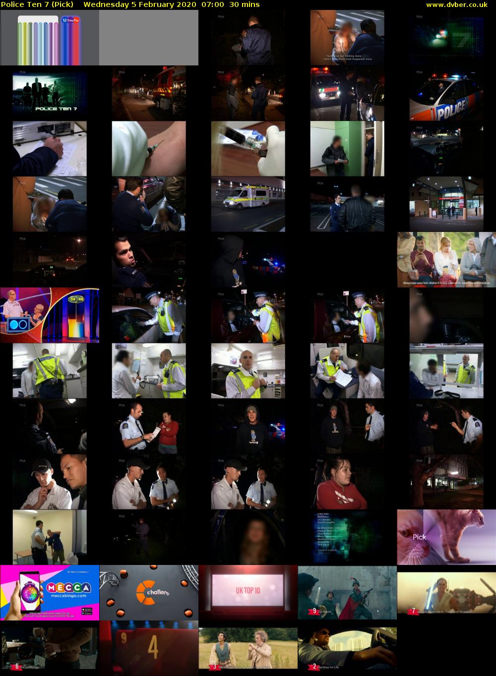 Police Ten 7 (Pick) Wednesday 5 February 2020 07:00 - 07:30