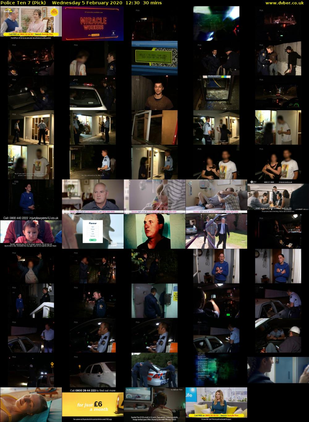 Police Ten 7 (Pick) Wednesday 5 February 2020 12:30 - 13:00