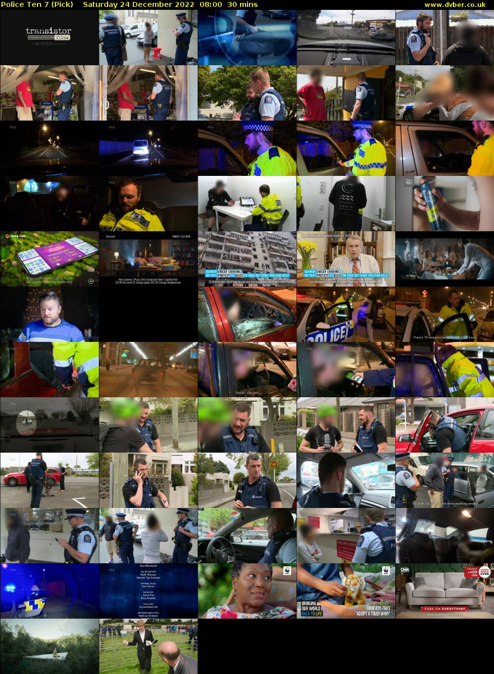 Police Ten 7 (Pick) Saturday 24 December 2022 08:00 - 08:30