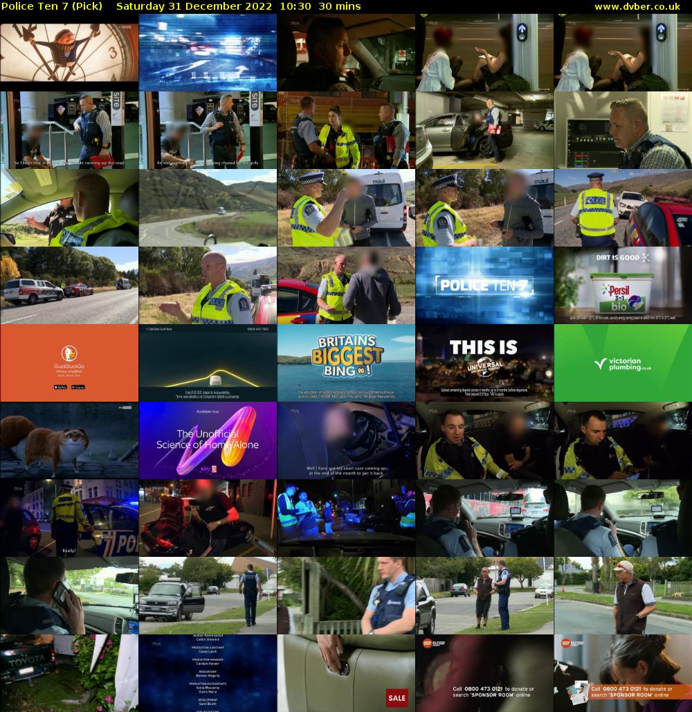 Police Ten 7 (Pick) Saturday 31 December 2022 10:30 - 11:00