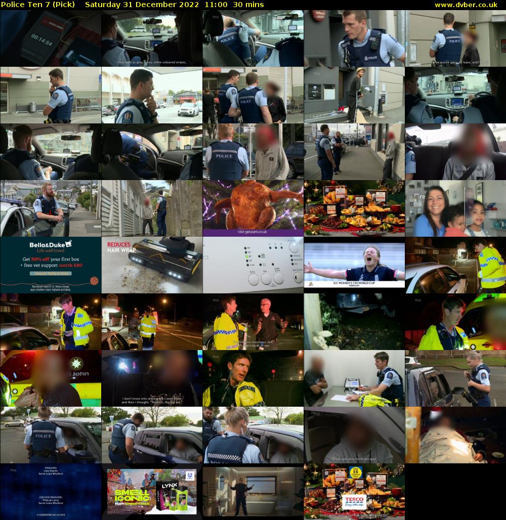 Police Ten 7 (Pick) Saturday 31 December 2022 11:00 - 11:30