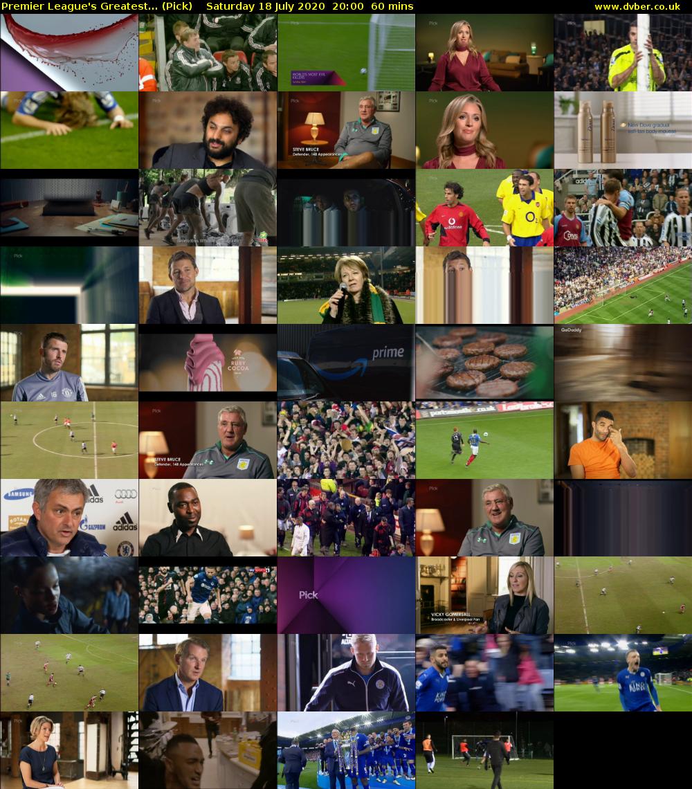 Premier League's Greatest... (Pick) Saturday 18 July 2020 20:00 - 21:00