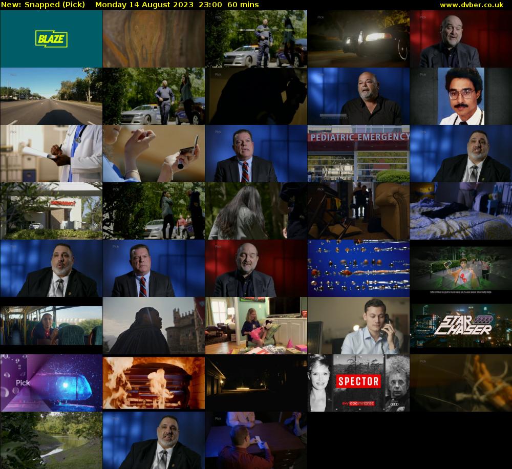 Snapped (Pick) Monday 14 August 2023 23:00 - 00:00