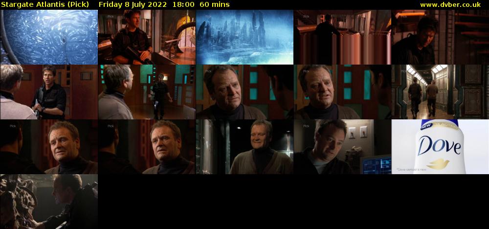 Stargate Atlantis (Pick) Friday 8 July 2022 18:00 - 19:00