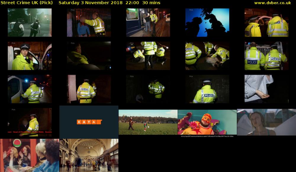Street Crime UK (Pick) Saturday 3 November 2018 22:00 - 22:30