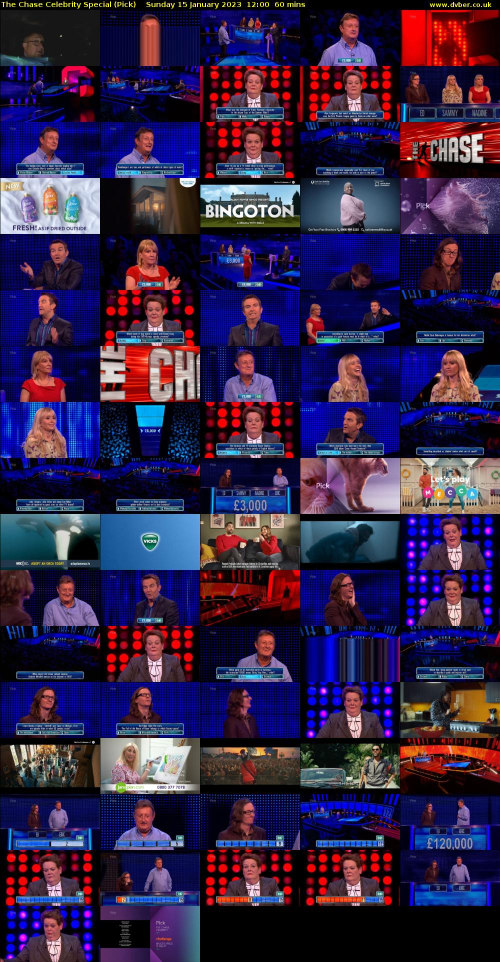 The Chase Celebrity Special (Pick) Sunday 15 January 2023 12:00 - 13:00