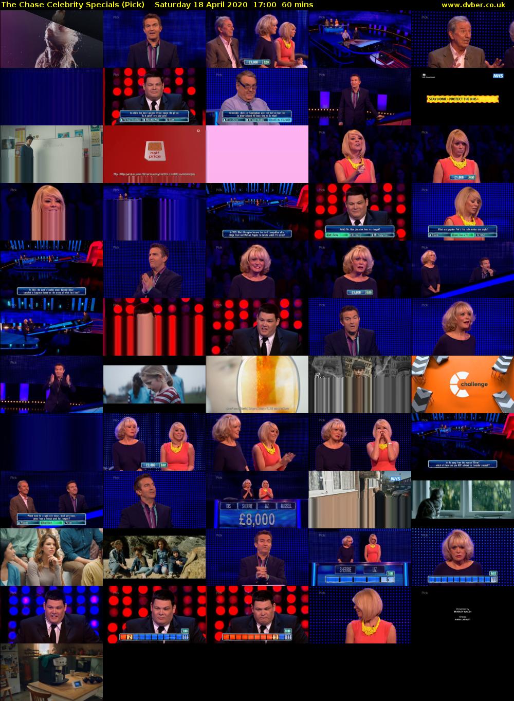 The Chase Celebrity Specials (Pick) Saturday 18 April 2020 17:00 - 18:00