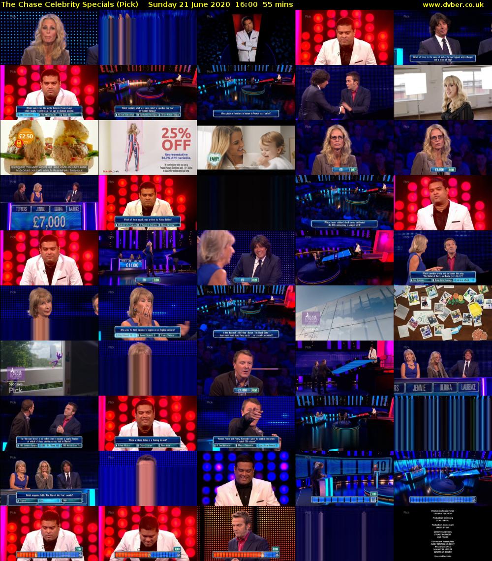 The Chase Celebrity Specials (Pick) Sunday 21 June 2020 16:00 - 16:55