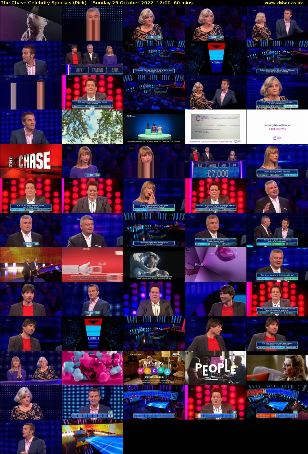 The Chase Celebrity Specials (Pick) Sunday 23 October 2022 12:00 - 13:00