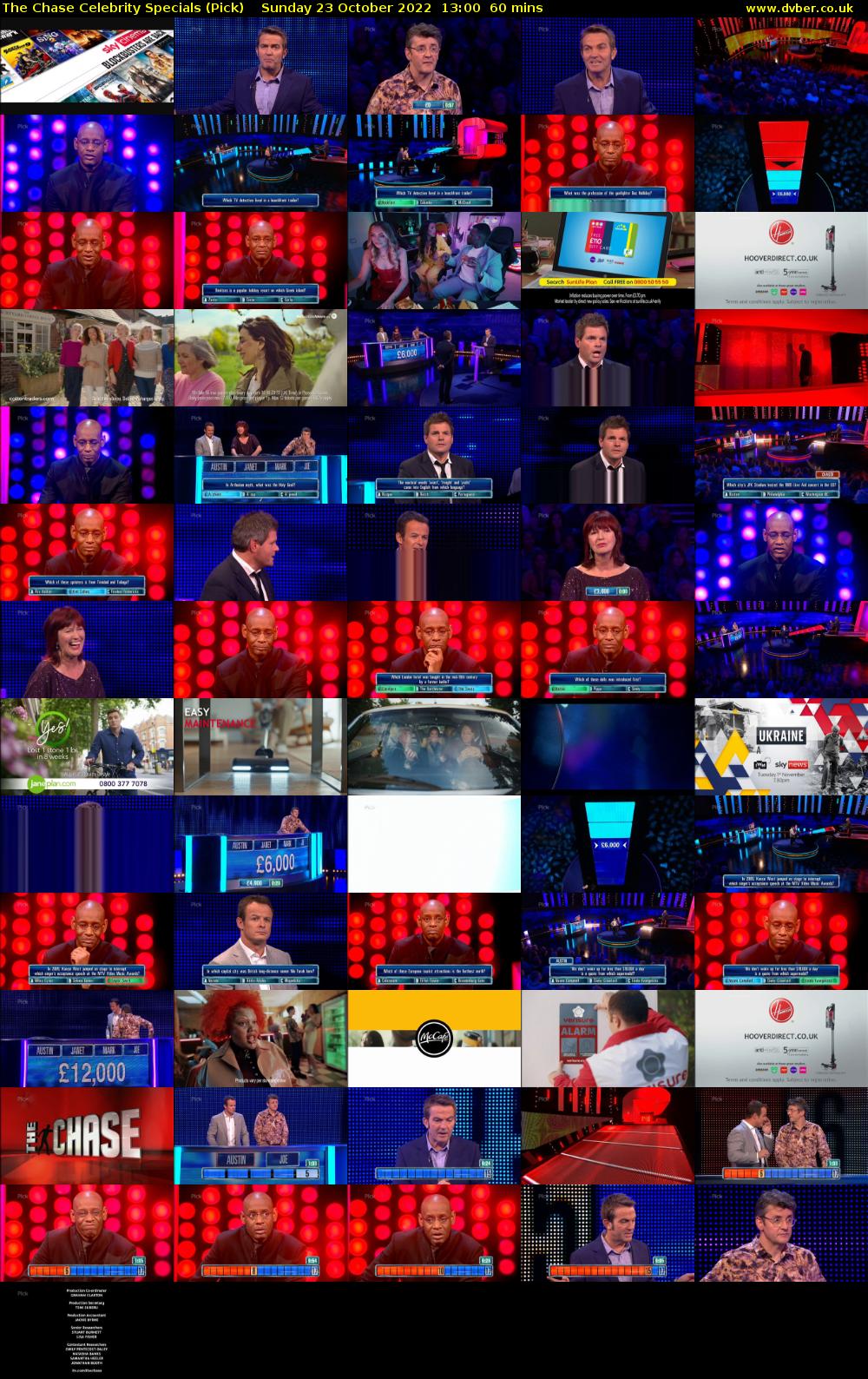 The Chase Celebrity Specials (Pick) Sunday 23 October 2022 13:00 - 14:00