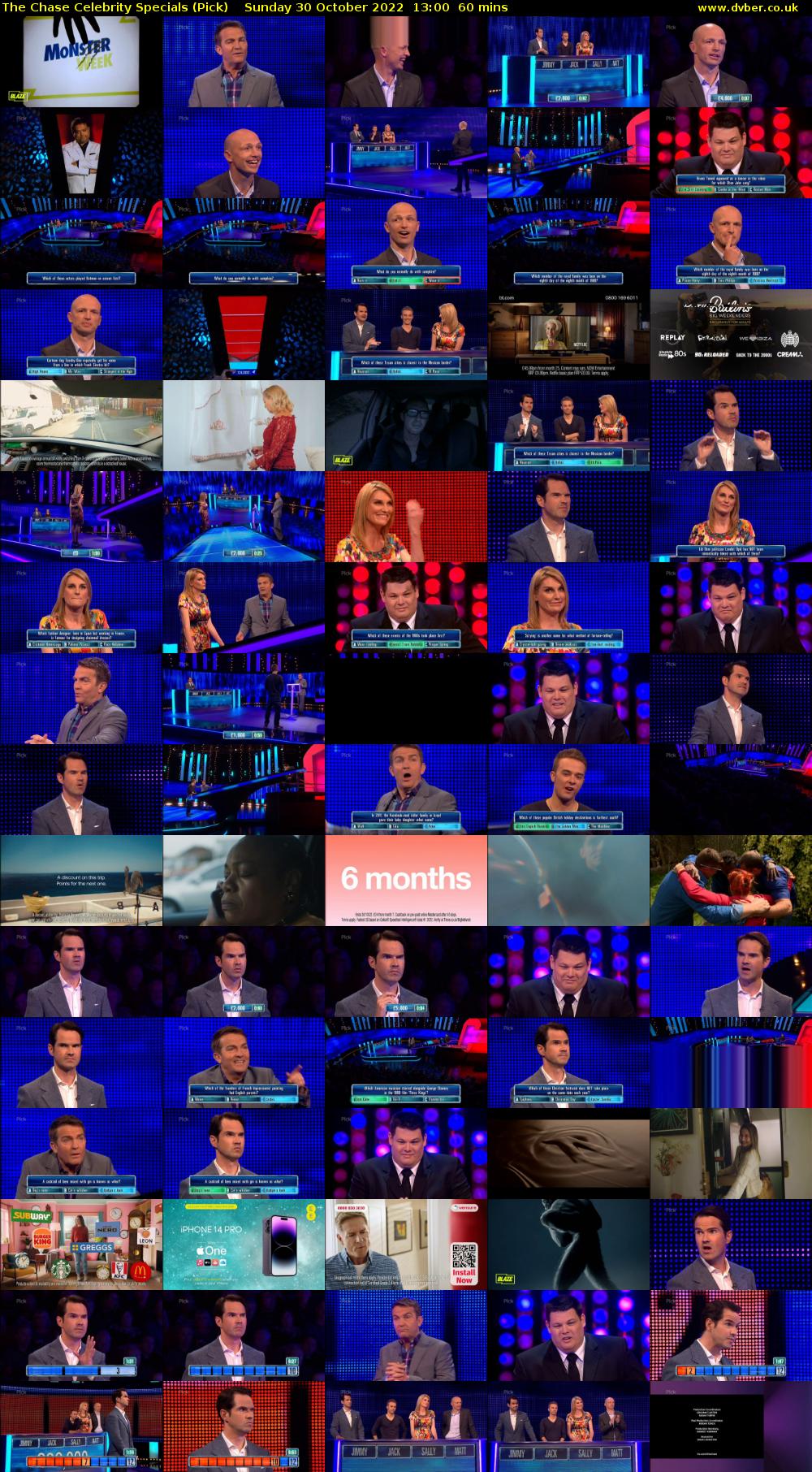 The Chase Celebrity Specials (Pick) Sunday 30 October 2022 13:00 - 14:00