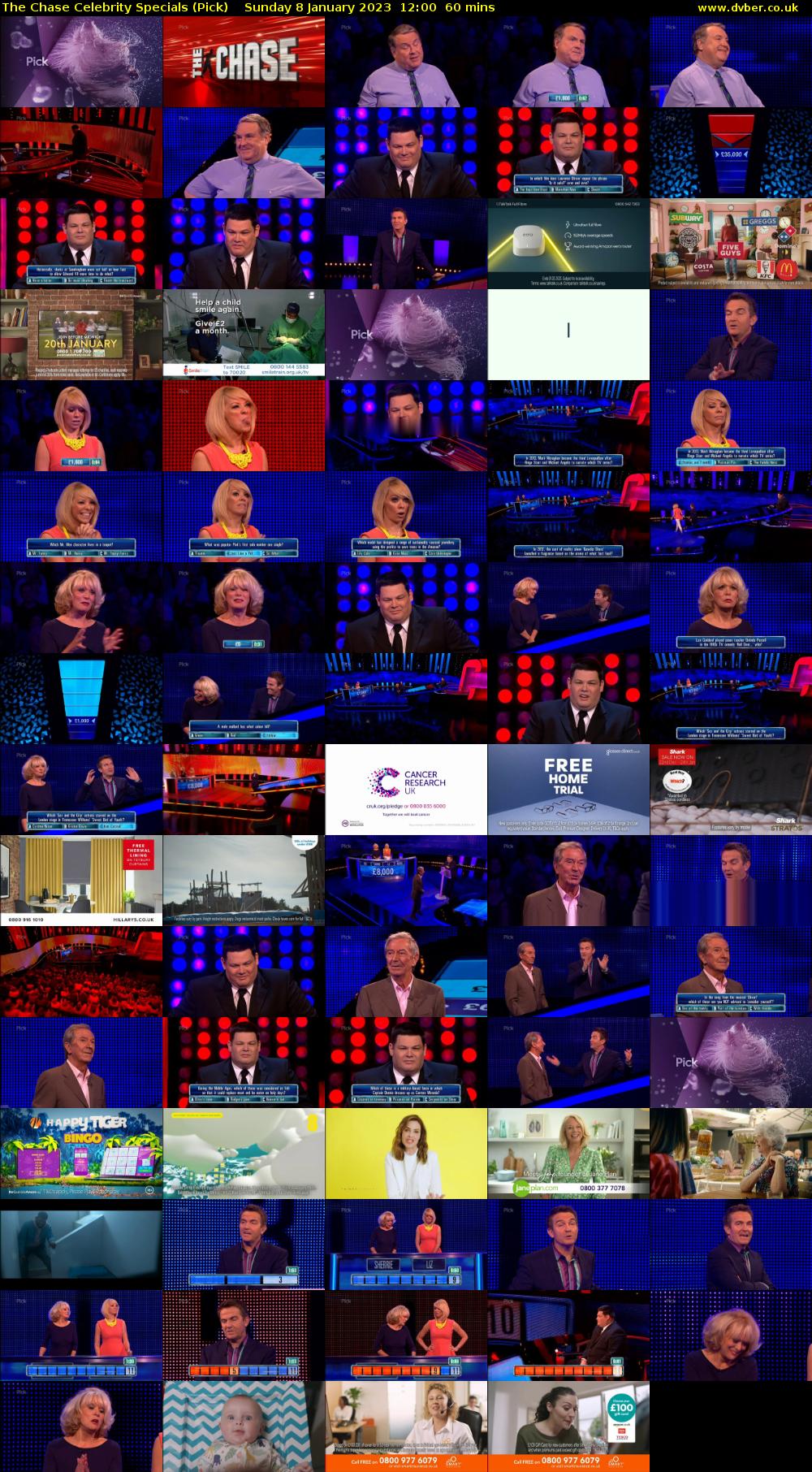 The Chase Celebrity Specials (Pick) Sunday 8 January 2023 12:00 - 13:00