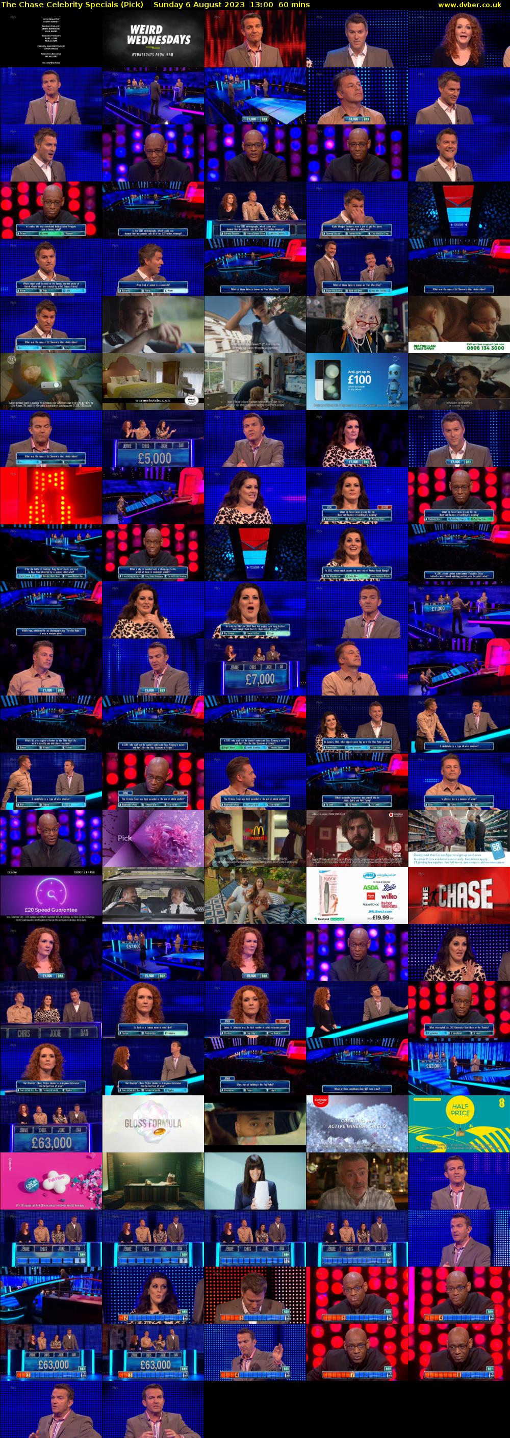 The Chase Celebrity Specials (Pick) Sunday 6 August 2023 13:00 - 14:00