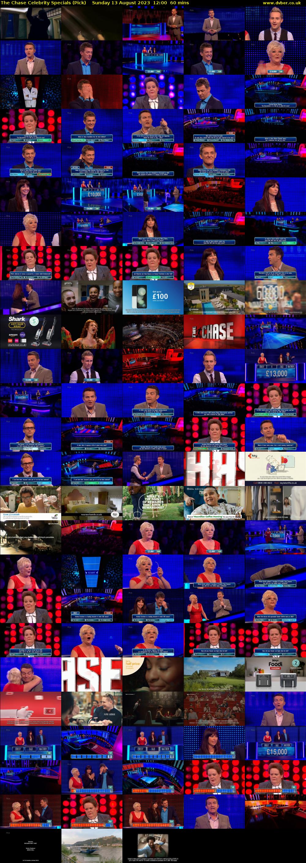 The Chase Celebrity Specials (Pick) Sunday 13 August 2023 12:00 - 13:00