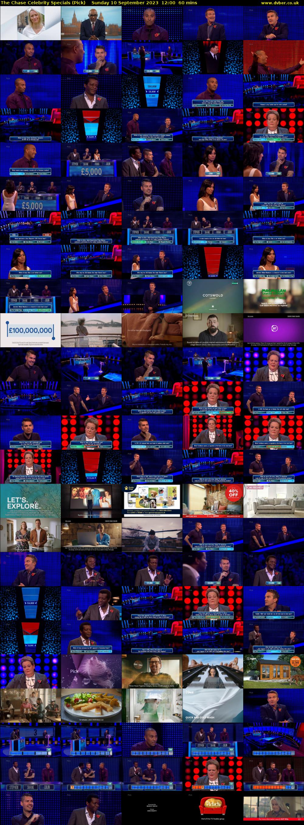 The Chase Celebrity Specials (Pick) Sunday 10 September 2023 12:00 - 13:00