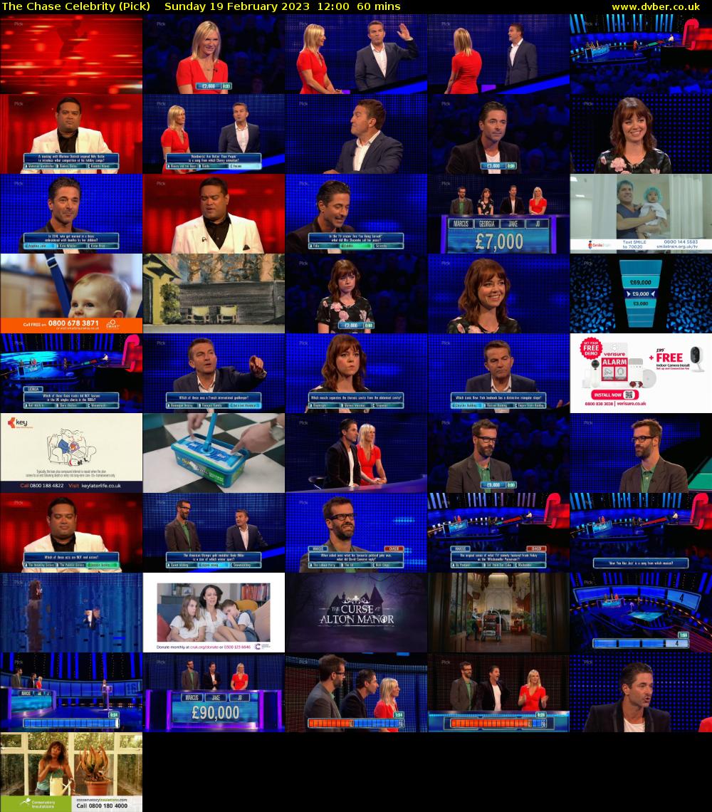 The Chase Celebrity (Pick) Sunday 19 February 2023 12:00 - 13:00