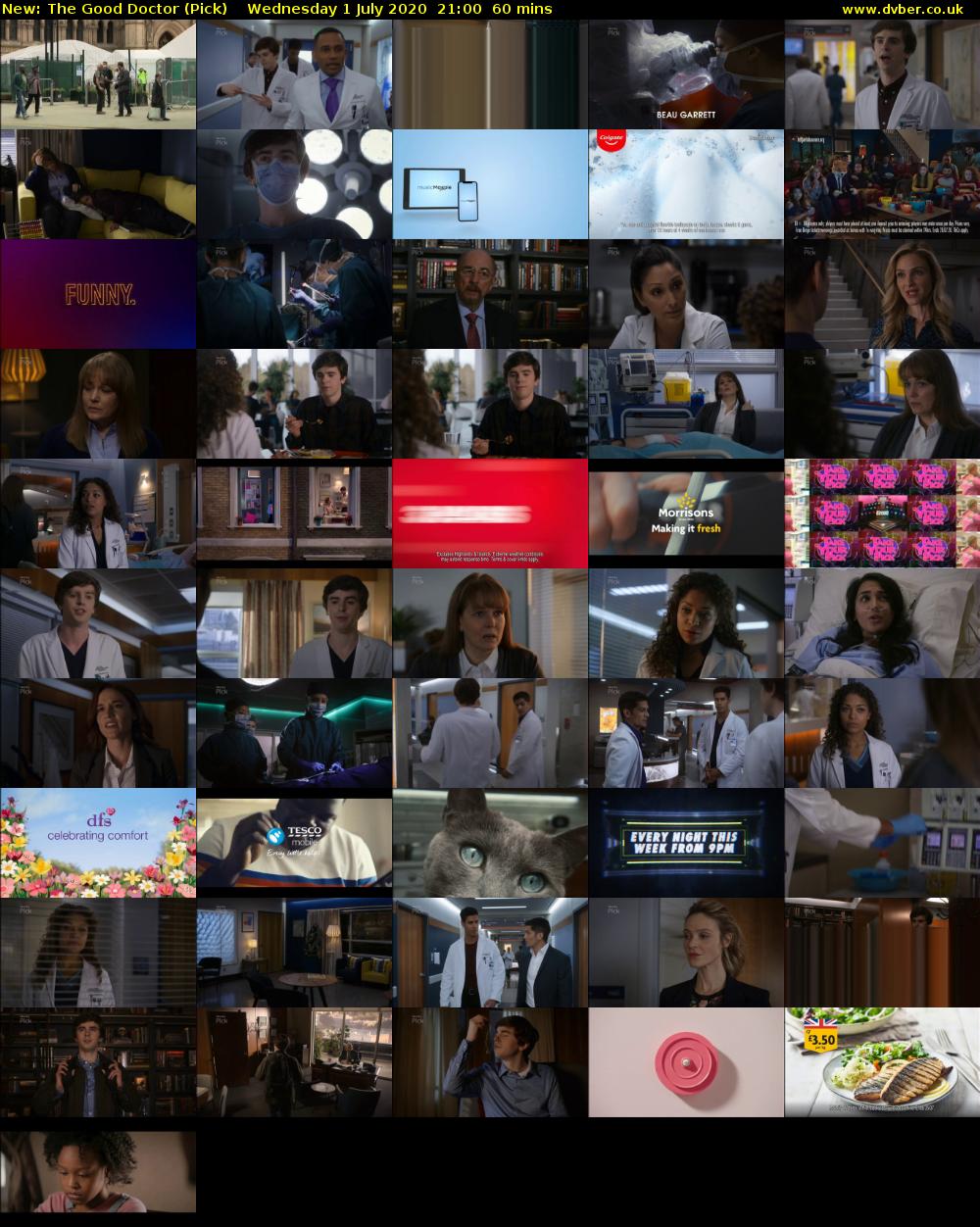 The Good Doctor (Pick) Wednesday 1 July 2020 21:00 - 22:00